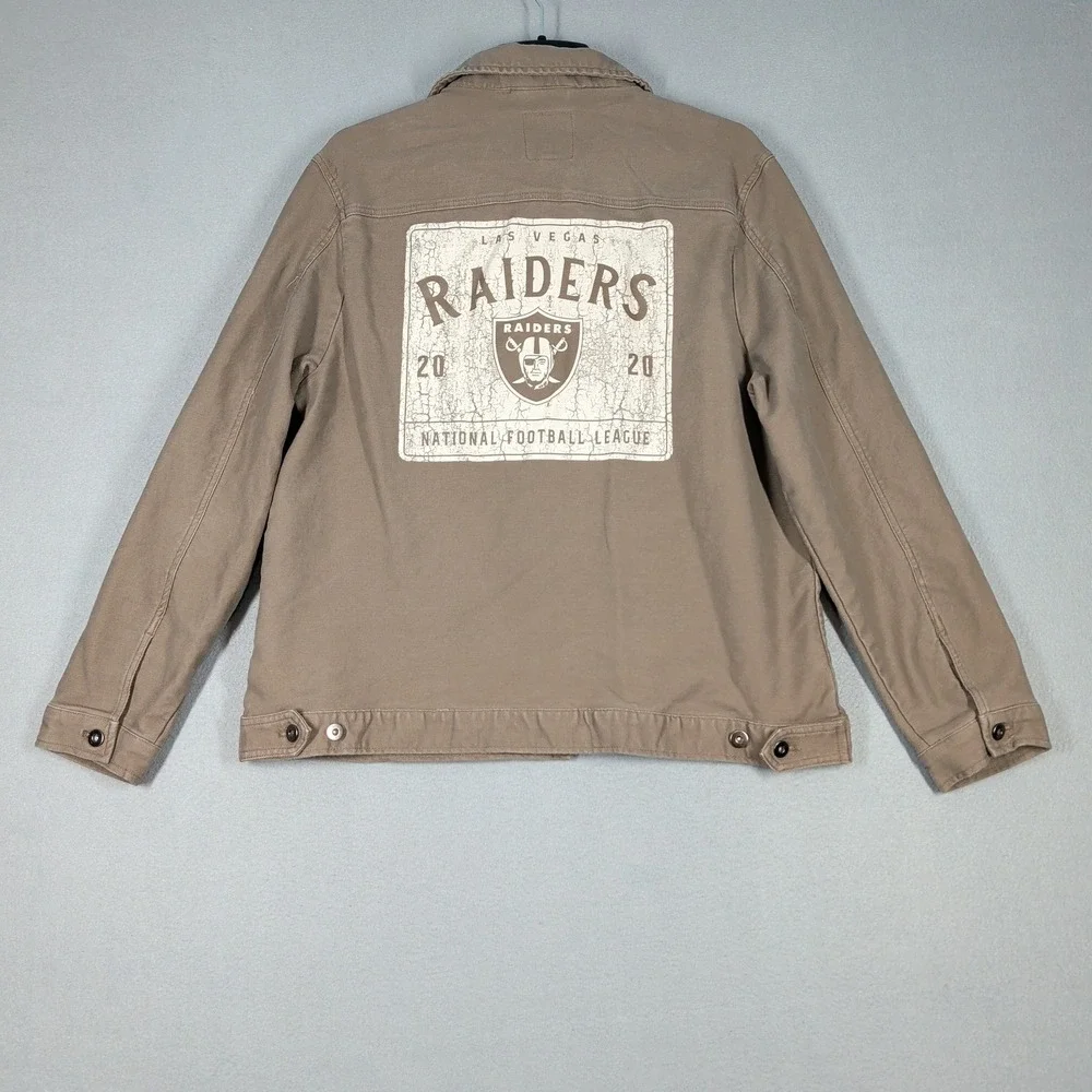 Darius Rucker Jacket Mens‎ XL Tan Las Vegas Raiders DR_35JK238 NFL Trucker Coat